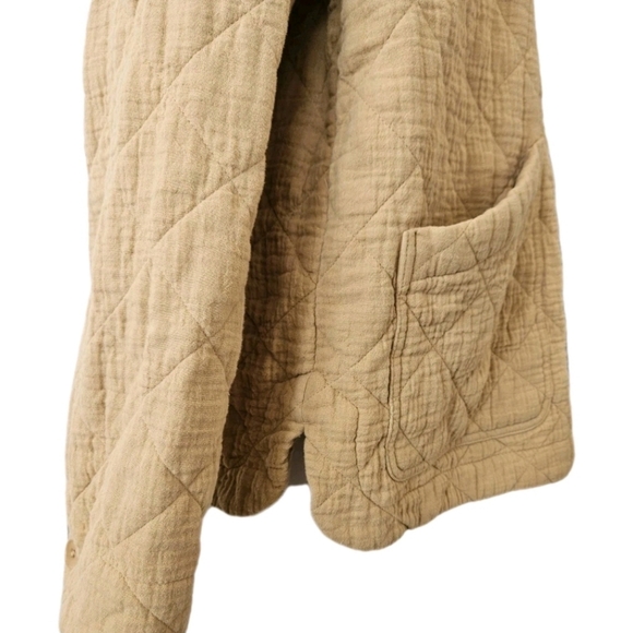 MADEWELL Desert Dune Tan Quilted Lightspun Cotton Cropped Jacket - Picture 8 of 16
